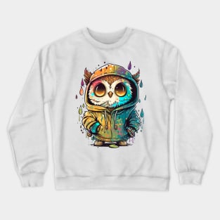 Owl in Hoody Crewneck Sweatshirt